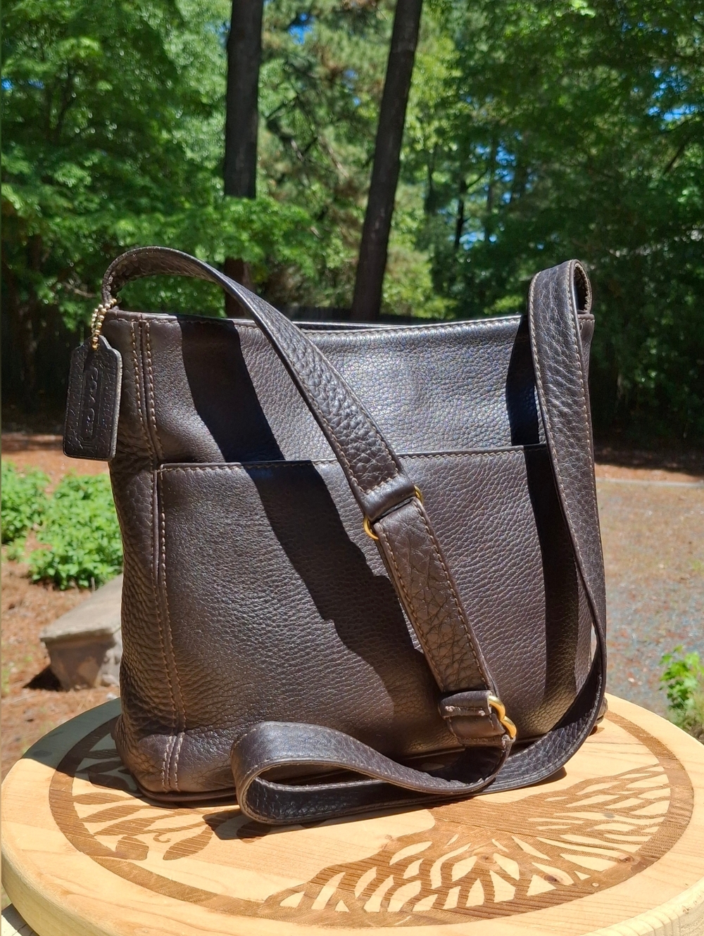 Vintage 1996 Coach Sonoma Brown Pebbled Leather Pocket Zip Crossbody #4924 - Picture 13 of 13